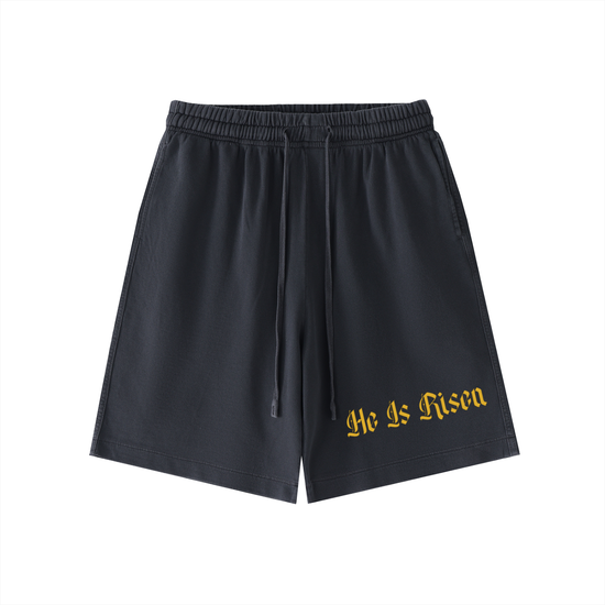 "He Is Risen" Vintage Wash Cotton Shorts