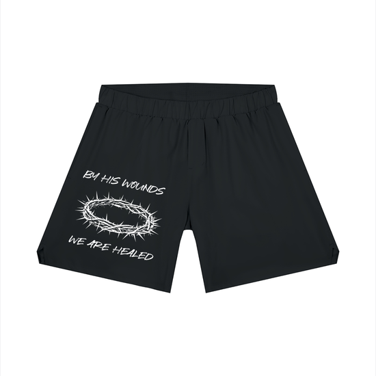 Loose Fit Athletic Shorts "Isaiah 53:5"