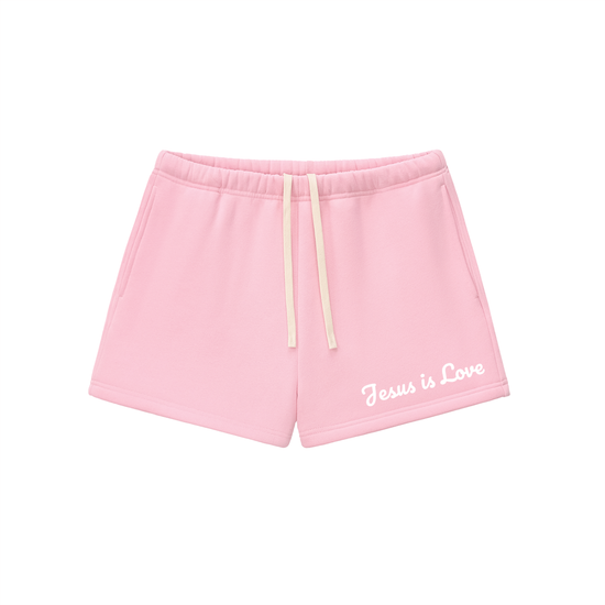"Jesus is Love" Fleece Drawstring Sweatshorts