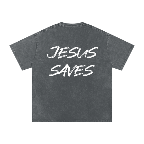 "Jesus Saves" Oversized Cotton T-Shirt